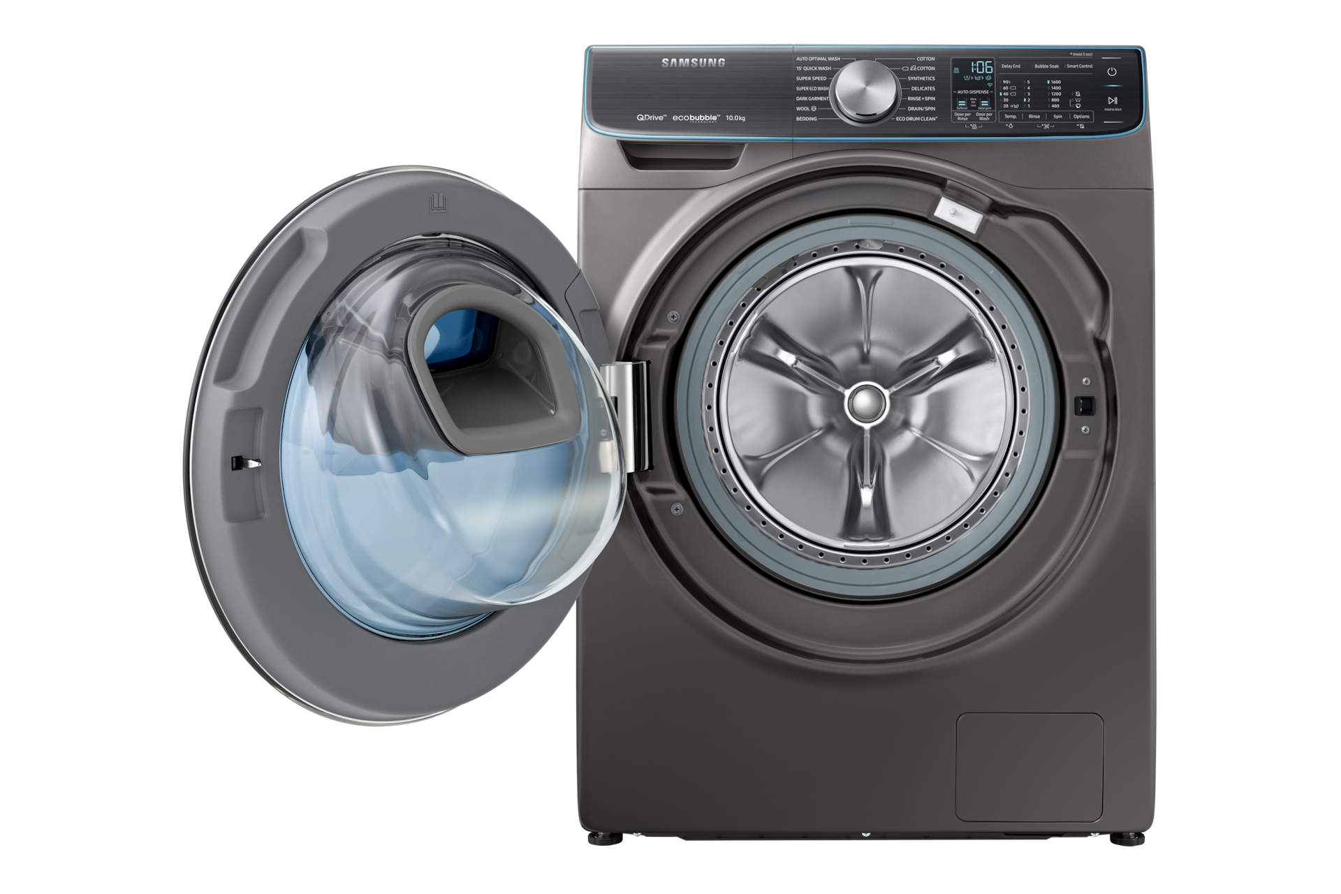 Quickdrive 10kg Washing Machine Inox WW10M86DQOO Samsung UK