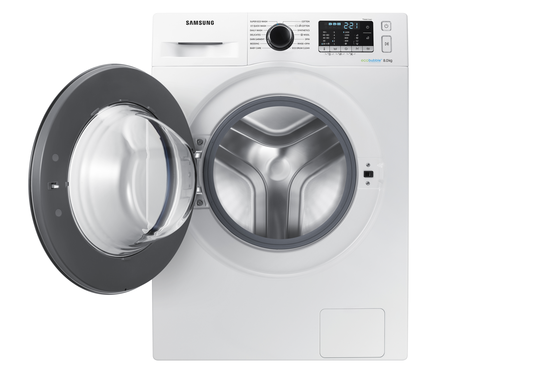 WW80J5555FW 8kg Smart Washing Machine with Ecobubble Samsung UK