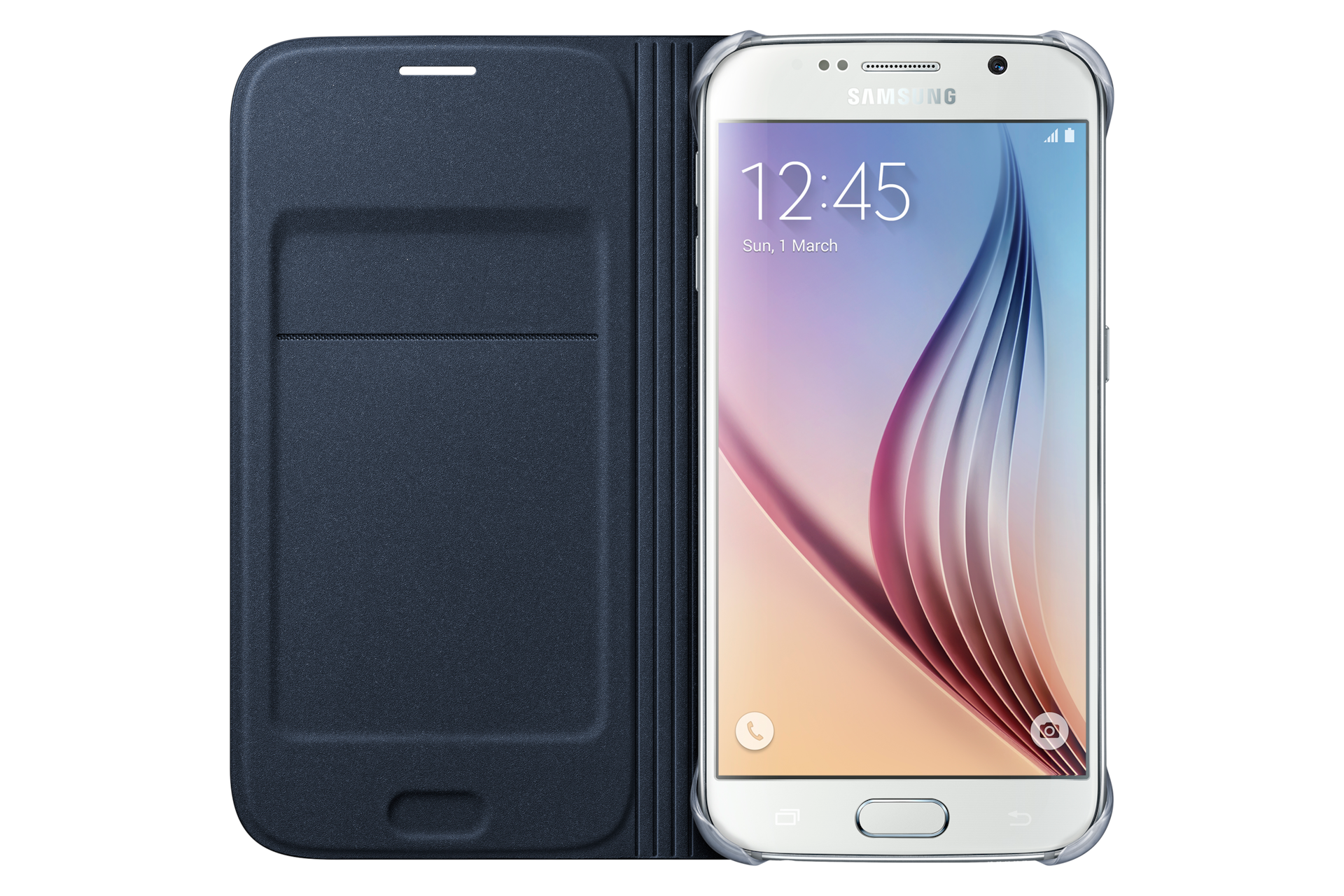 Galaxy S6 Flip Wallet Cover / Case (Blue / Black) Samsung UK