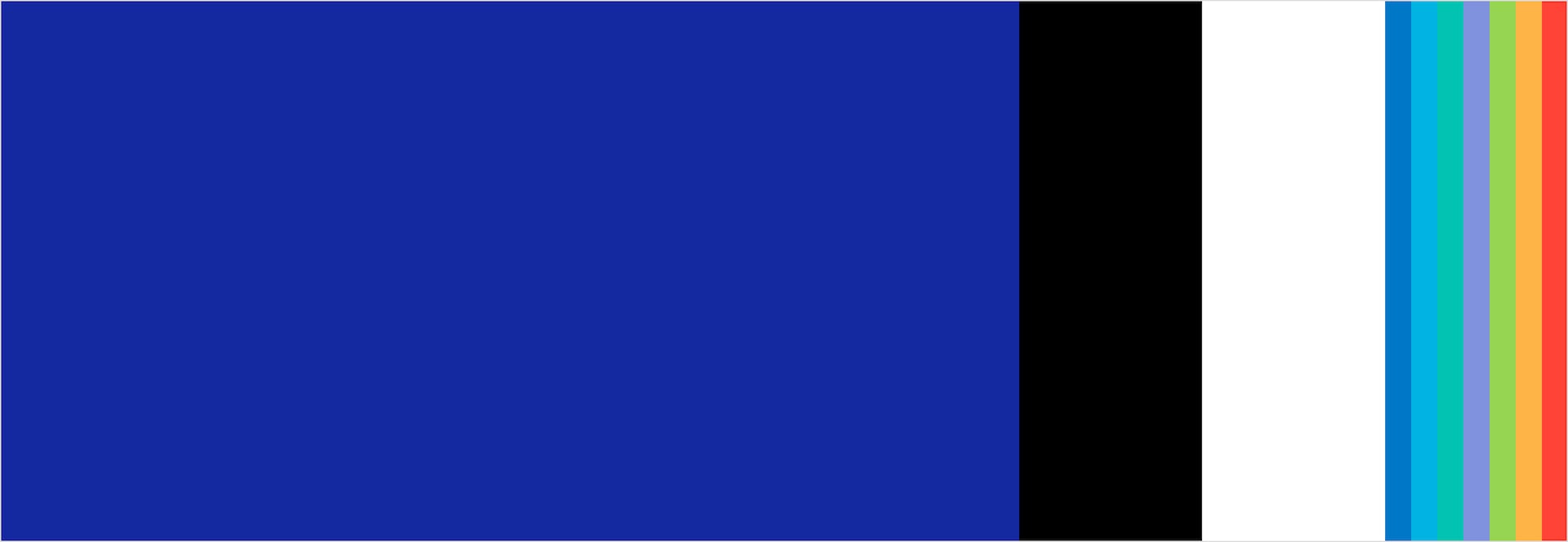 가로로 긴 사각형에 삼성 블루, 블랙, 화이트, 그리고 하늘색, 바다색, 청록색, 라벤더색, 클로버색, 사프란색, 산호색의 일러스트레이션 컬러가 있습니다.