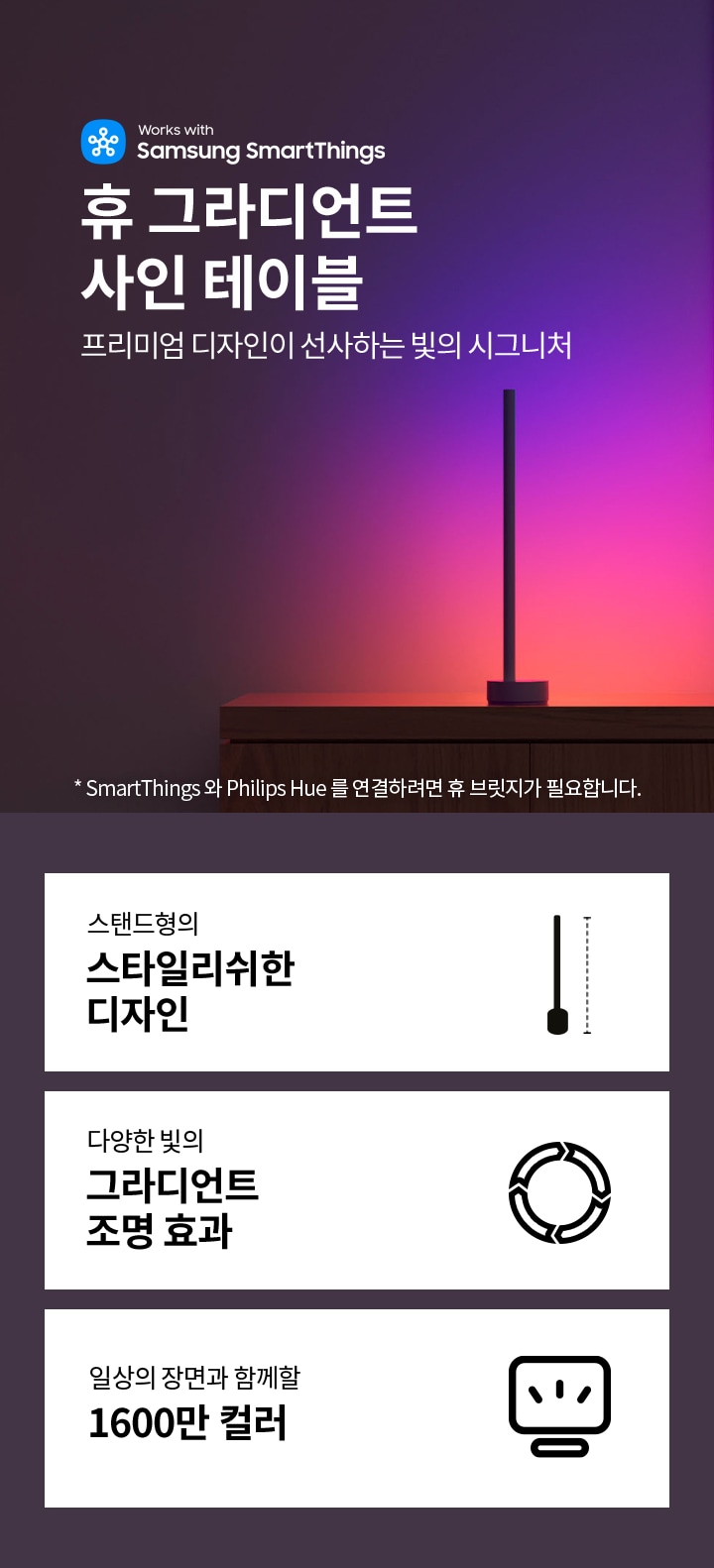 휴 그라디언트 사인 테이블 입니다.