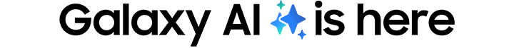 Galaxy AI 아이콘이 'Galaxy AI is here' 문구와 함께 보여집니다.