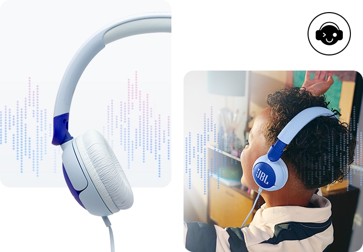 오른쪽에는 제품의 왼쪽 정면 컷이 보이고 있으며, 왼쪽에는 제품을 작용한 남자아이의 뒷모습이 보입니다.