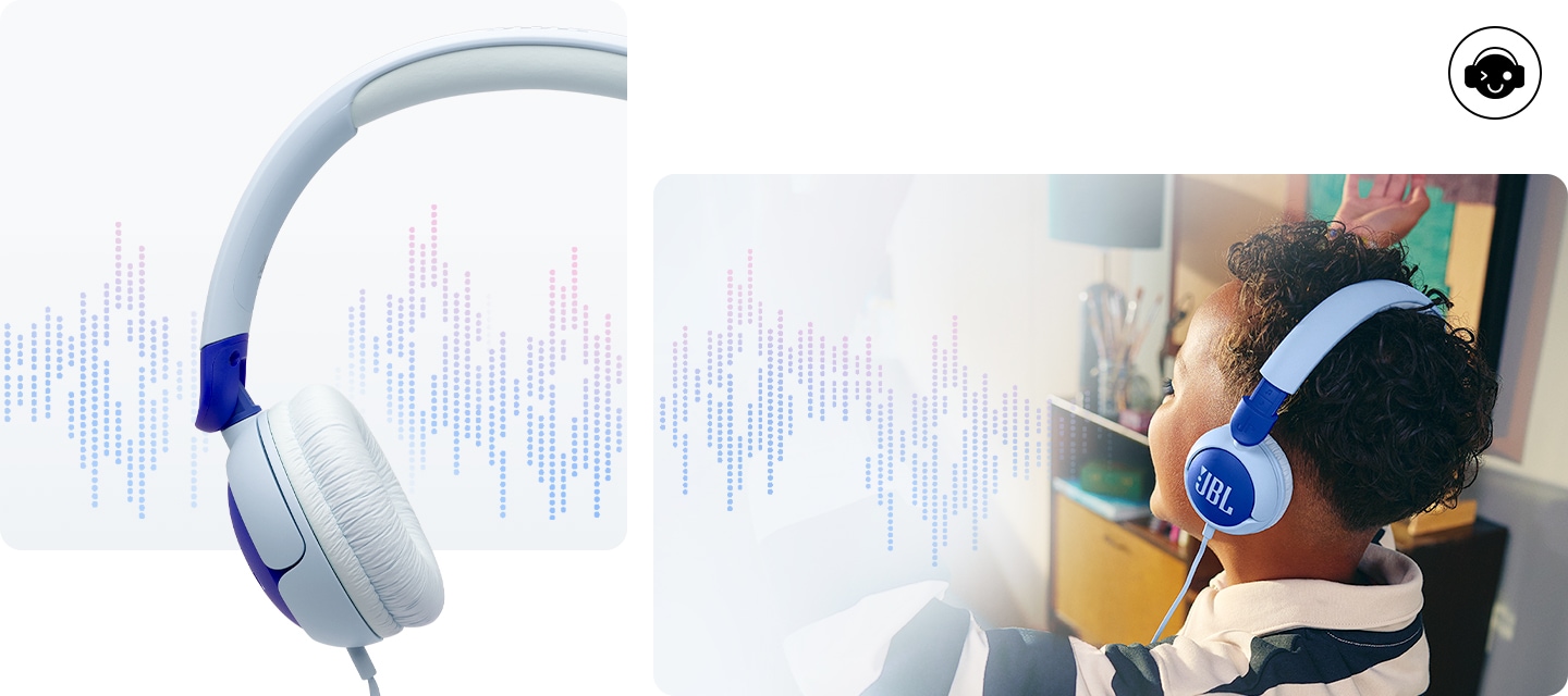 오른쪽에는 제품의 왼쪽 정면 컷이 보이고 있으며, 왼쪽에는 제품을 작용한 남자아이의 뒷모습이 보입니다.