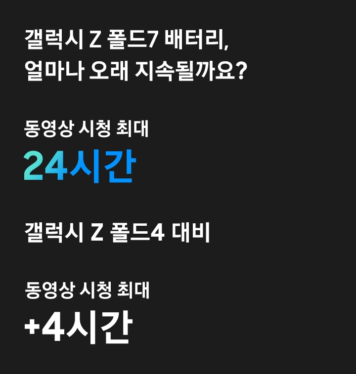 갤럭시 Z 폴드7_배터리 비교하기