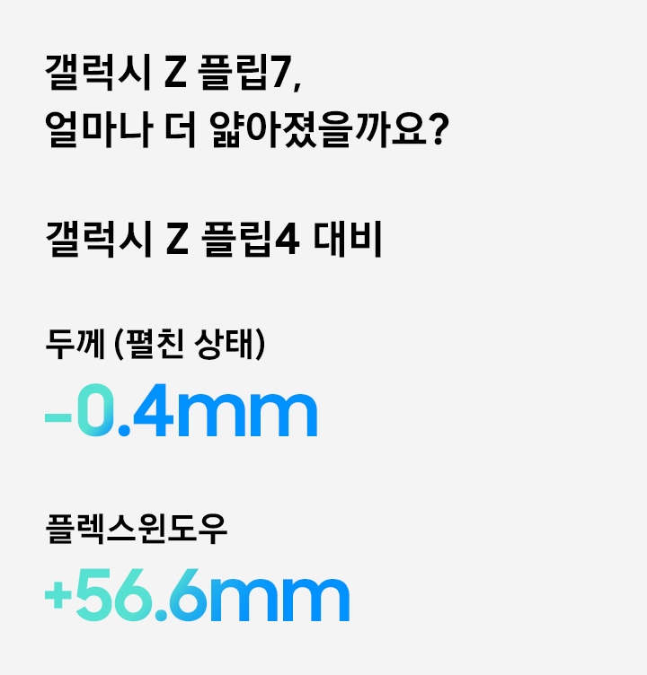 갤럭시 Z 플립7, 얼마나 더 얇고 가벼워졌을까요?