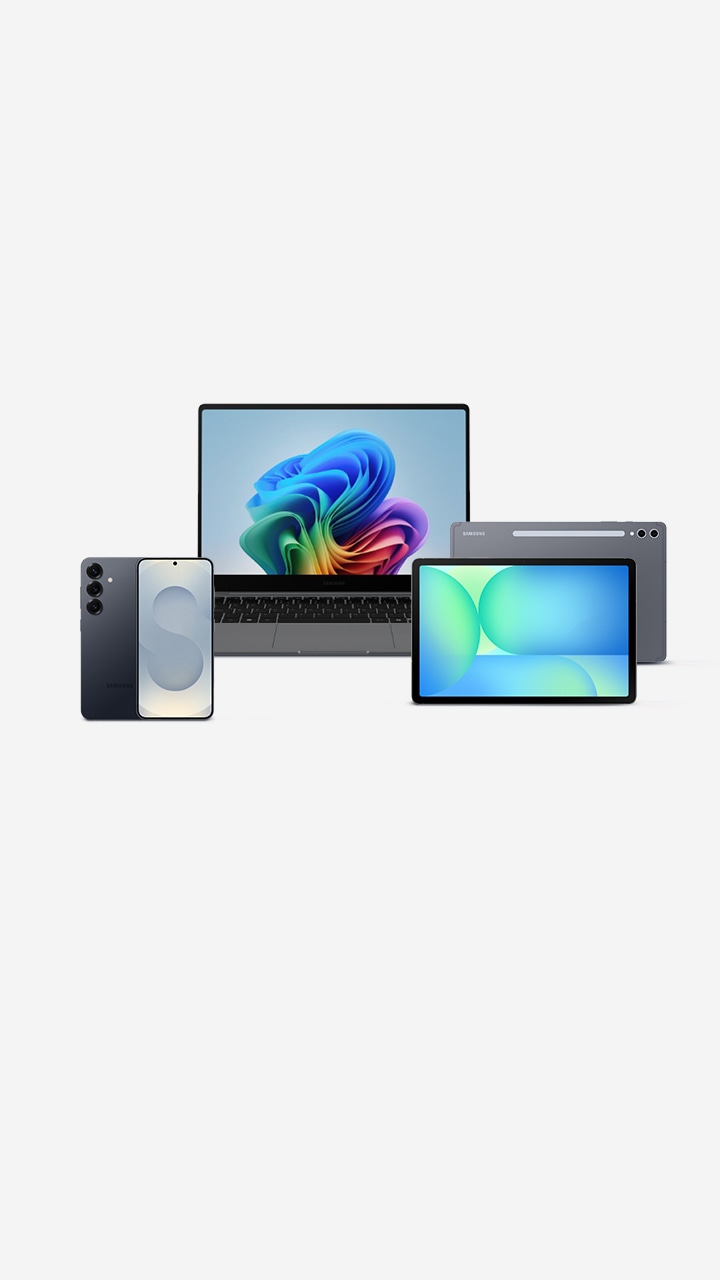 갤럭시 S25, 갤럭시 북5 프로, 갤럭시 탭 S10+ 제품 이미지