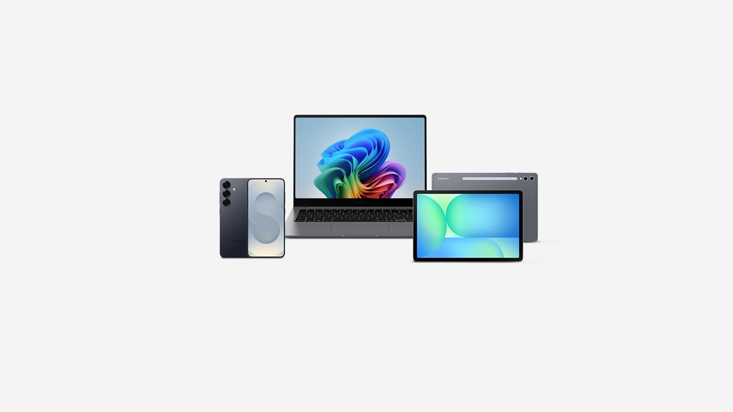 갤럭시 S25, 갤럭시 북5 프로, 갤럭시 탭 S10+ 제품 이미지