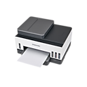 잉크젯 플러스S 23/22 ppm 화이트 제품 왼쪽 30도 회전한 프린터 용지 장착 된 정면 이미지