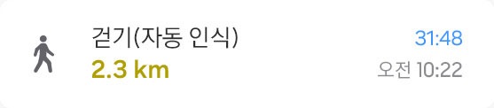 자동 측정 기능으로 측정된 걷기 GUI가 보여집니다.
