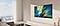 밝고 모던한 거실 벽에 대형 삼성 OLED TV가 걸려 있습니다