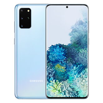 Galaxy S20+ Cloud Blue front and rear