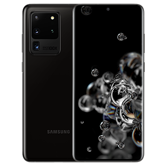 Galaxy S20 Ultra Cosmic Black front and rear