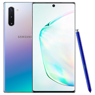 Galaxy Note10 فضي مموج من الأمام والخلف