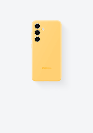 Galaxy S24 so silikónovým zadným krytom vo farebnom prevedení Yellow.