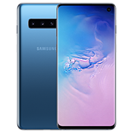 Galaxy S10 Prism Blue front and rear