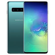 Galaxy S10 Prism Green front and rear