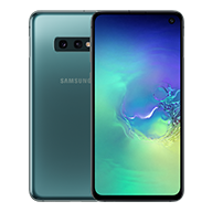 Galaxy S10e Prism Green front and rear