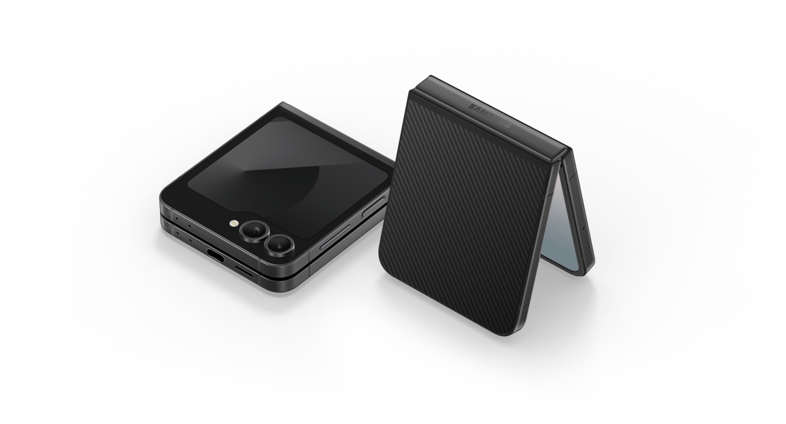 نافذة منبثقة لهاتف Galaxy Z Flip6 باللون الأسود.
