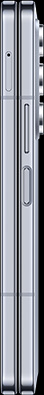 Un Galaxy Z Fold5 plegado, se ve desde el lado opuesto a la bisagra flexible.