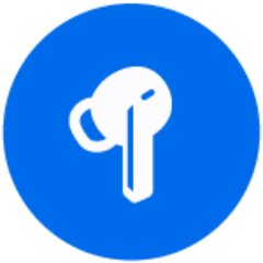 Earbud icon providing interpretation