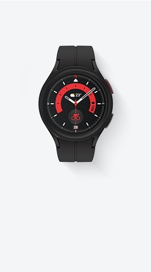 45 millimeter Galaxy Watch5 Pro in Black Titanium.
