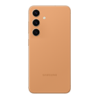 Galaxy S24 en Orange grès vu de l’arrière.