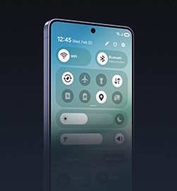 Ein Galaxy Smartphone mit der Schnelleinstellungsleiste auf dem Display zeigt, wie einfach es ist, die Galaxy Buds4 Pro zu steuern.