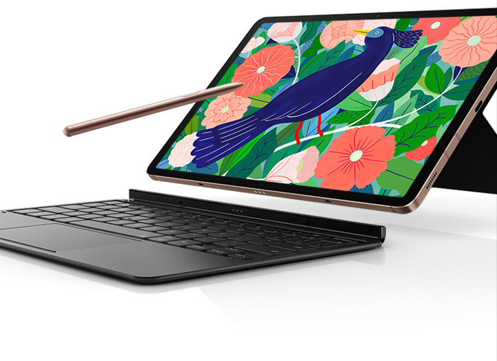 Galaxy Tab S7 with the BookCover Keyboard and S Pen