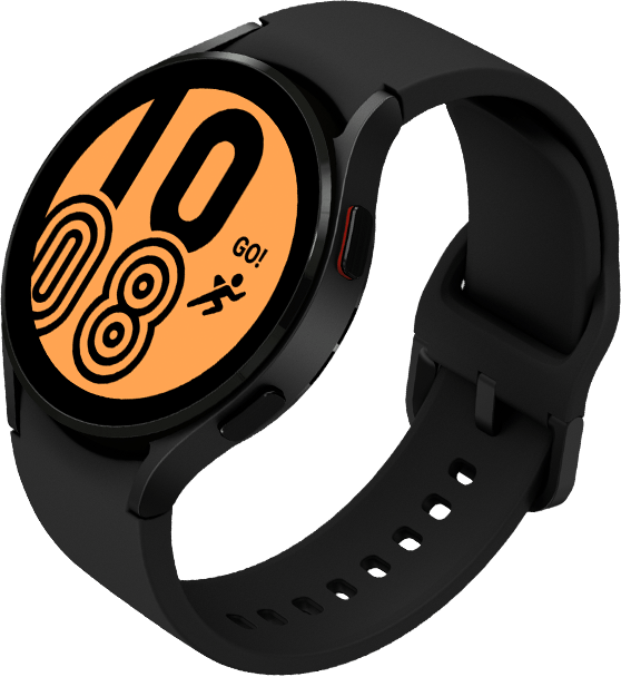 Galaxy Watch4 mit einem grafischen Ziffernblatt.