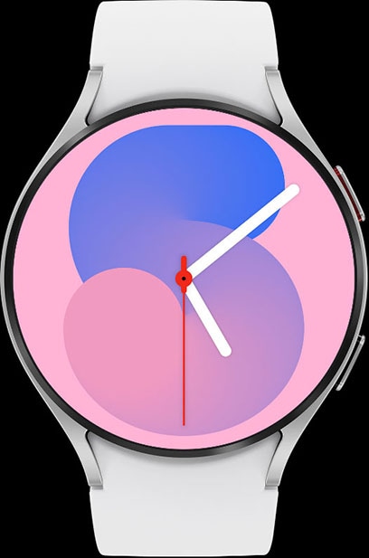 Galaxy Watch5 watch face showing 01 in a gradient font.