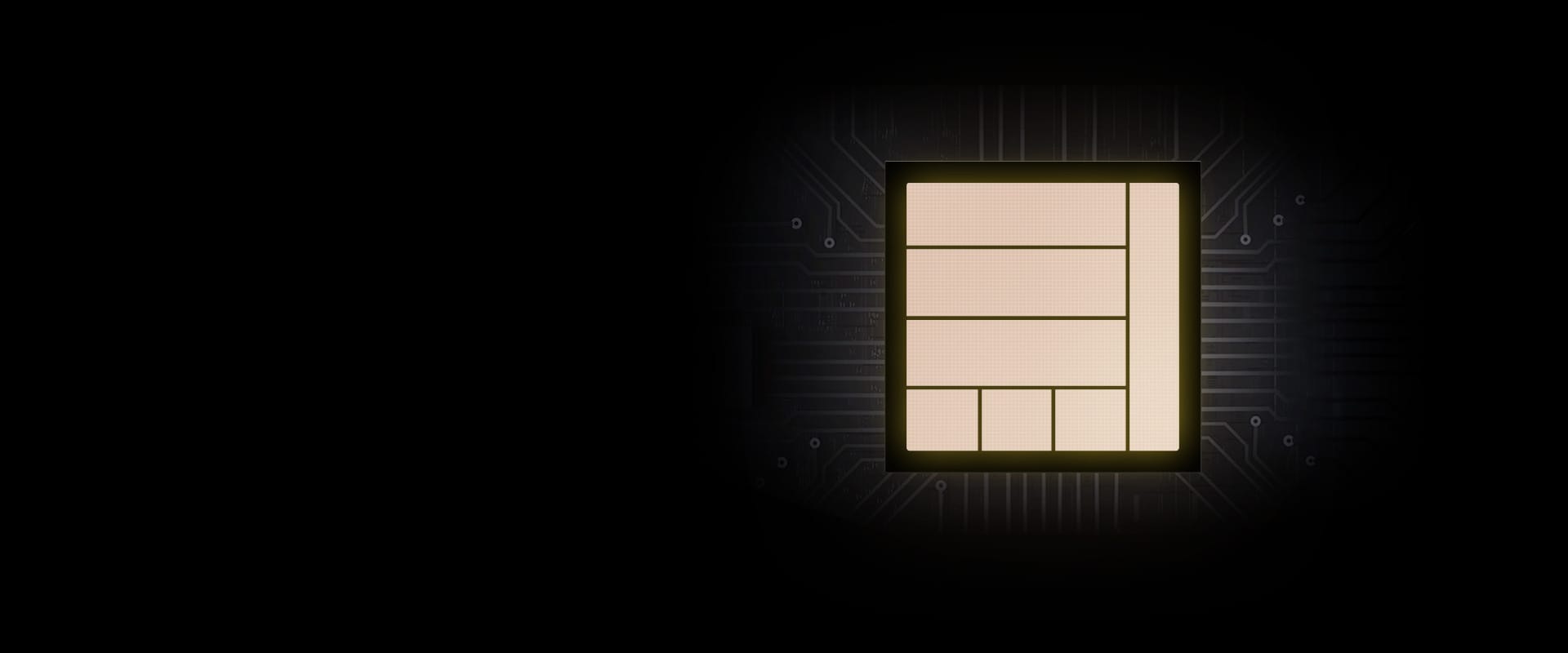 Una ilustración de un chip que permite el potente rendimiento del Galaxy S20 FE.