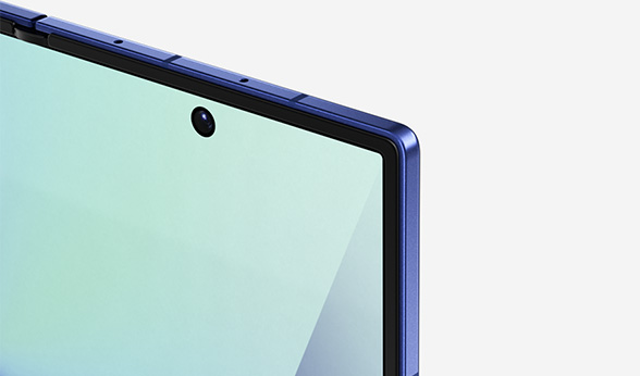 Primer plano de la resistente estructura de aluminio de Galaxy Z Fold7.