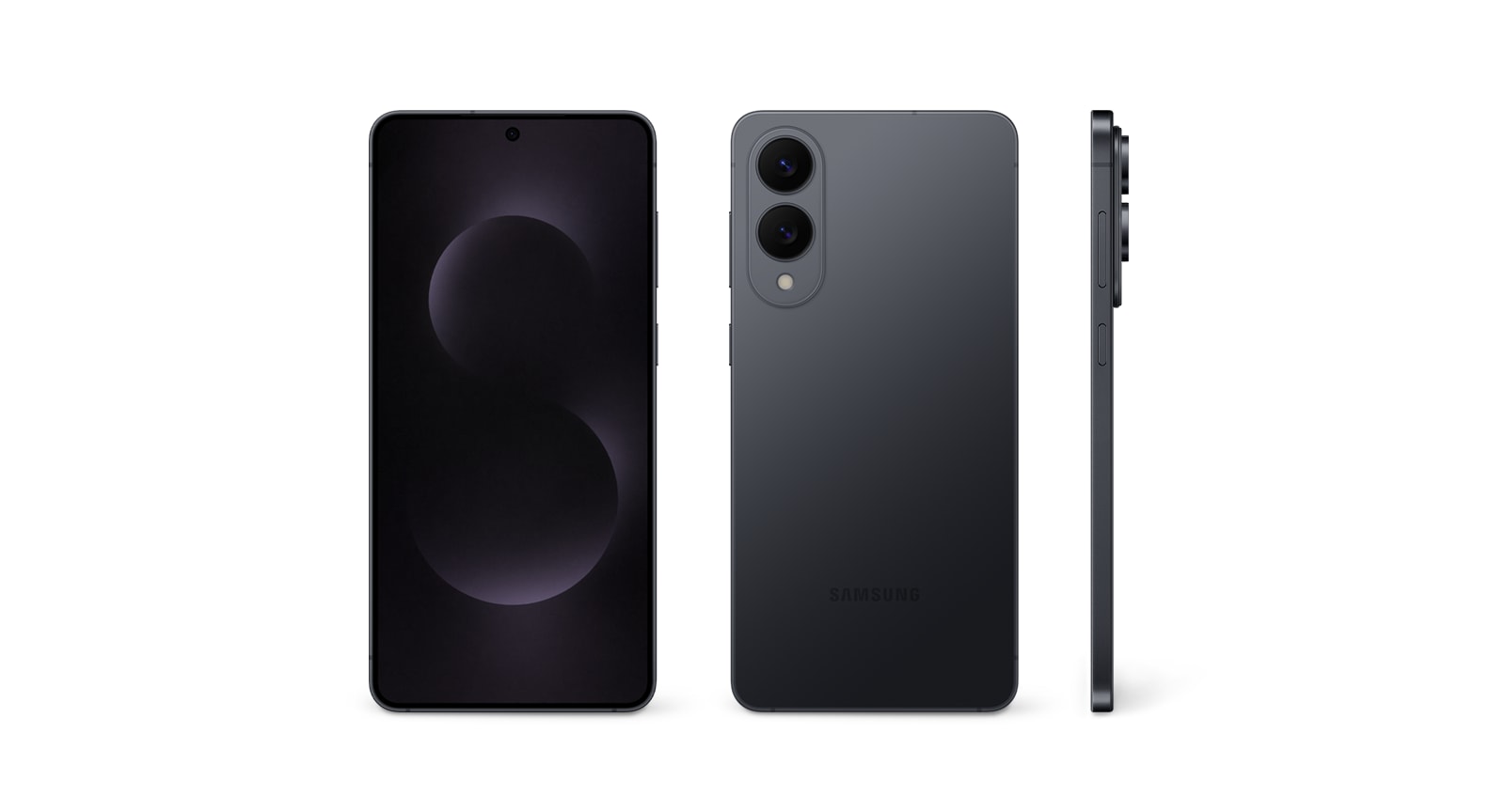 Ouvrez le smartphone Galaxy S25 Edge en Noir Absolu Titane dans la pop-up du calque