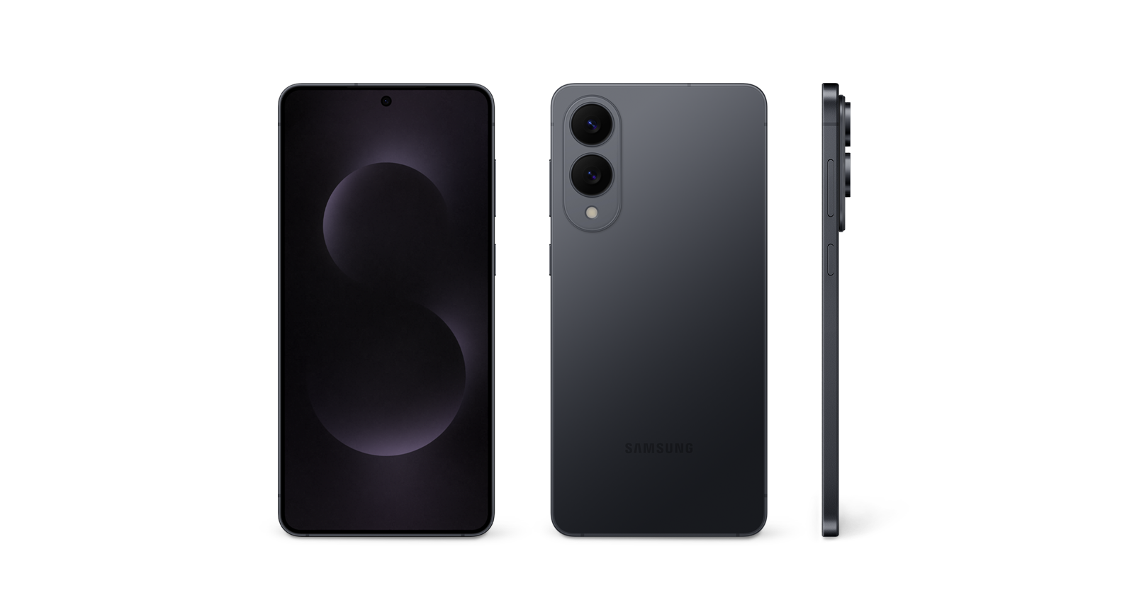 Ouvrez le smartphone Galaxy S25 Edge en Noir Absolu Titane dans la pop-up du calque