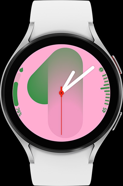 Gradient Font 08 edge watch face displayed on the Galaxy Watch5.