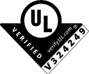 סימן אישור UL עם קוד אישור ייחודי.