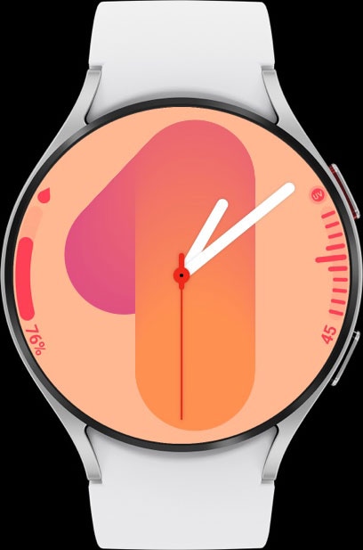 Gradient Font 09 edge watch face displayed on the Galaxy Watch5.