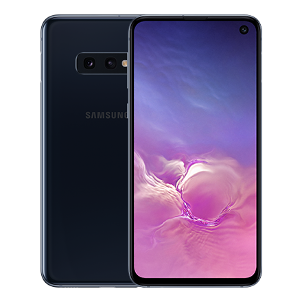 Galaxy S10e Prism Black front and rear 