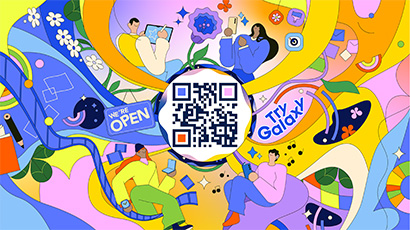 QR code to access Try Galaxy.