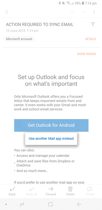 how to add email to outlook on samsung
