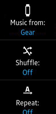 Tap to toggle choice of where to play music from 