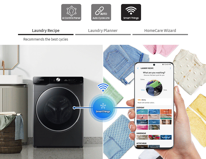 16kg BubbleWash™ Smart Washer WF16T9500GV Samsung AU