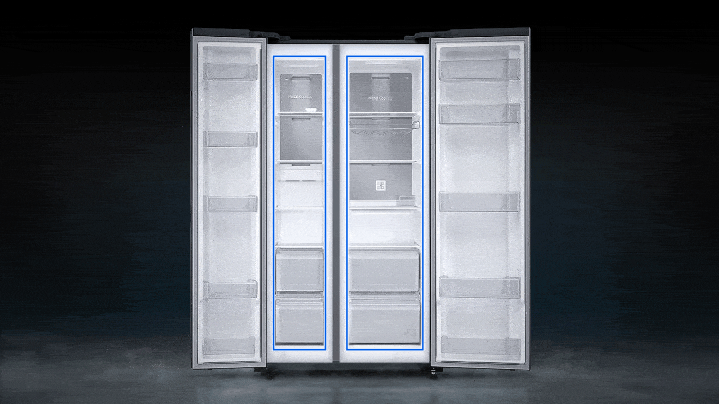 Kulkas Side by Side RS62 dengan Allaround Cooling dan SpaceMax