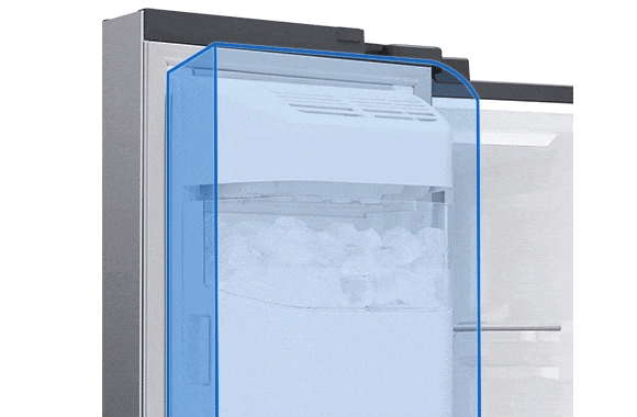 Handig ijsblokje ingebouwd in de deur van de Side by Side RH68B8831B1/EF koelkast