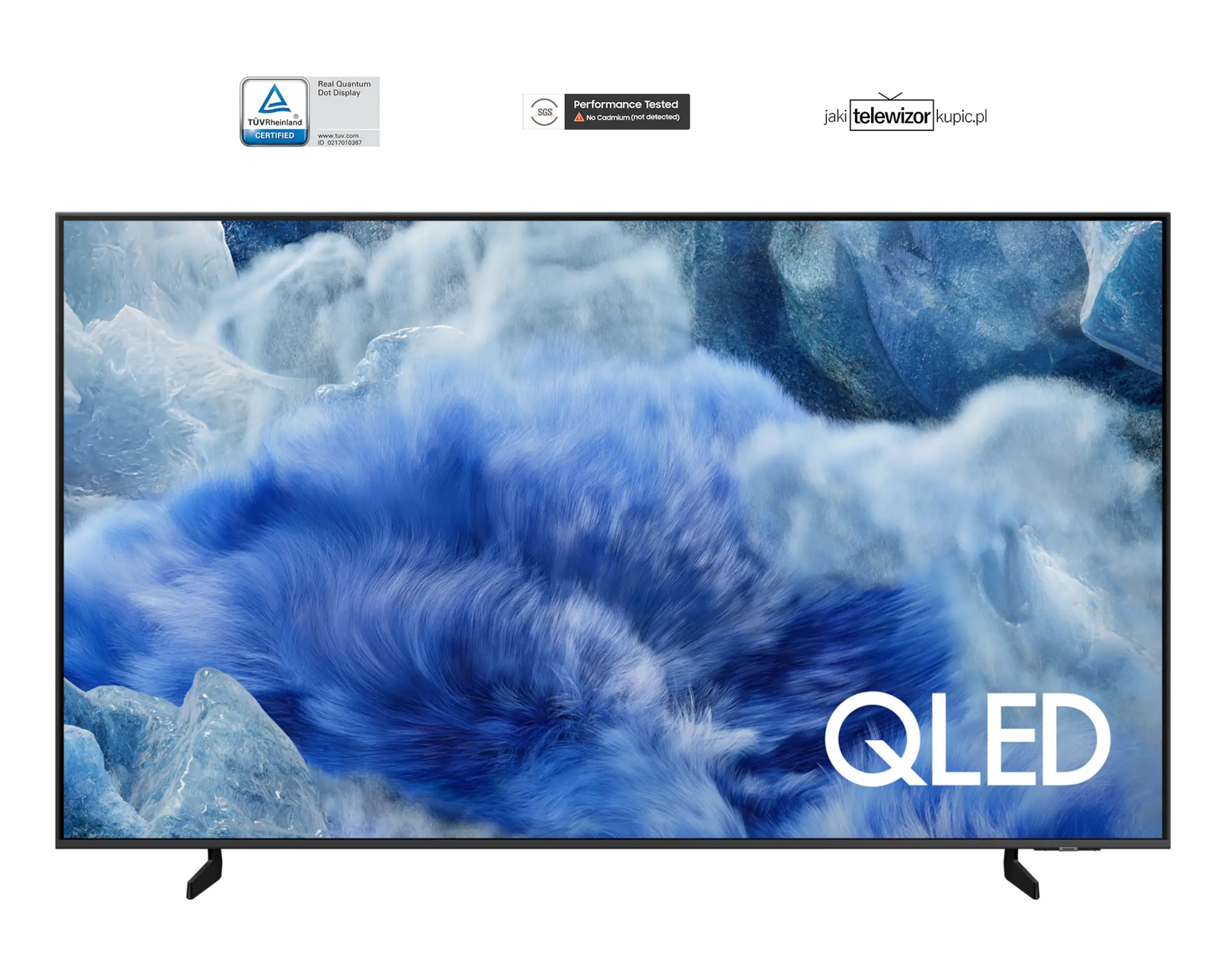 Telewizor QLED Q8F 4K Samsung Vision AI Smart TV (2025) w kolorze tytanowej szarości - widok z przodu