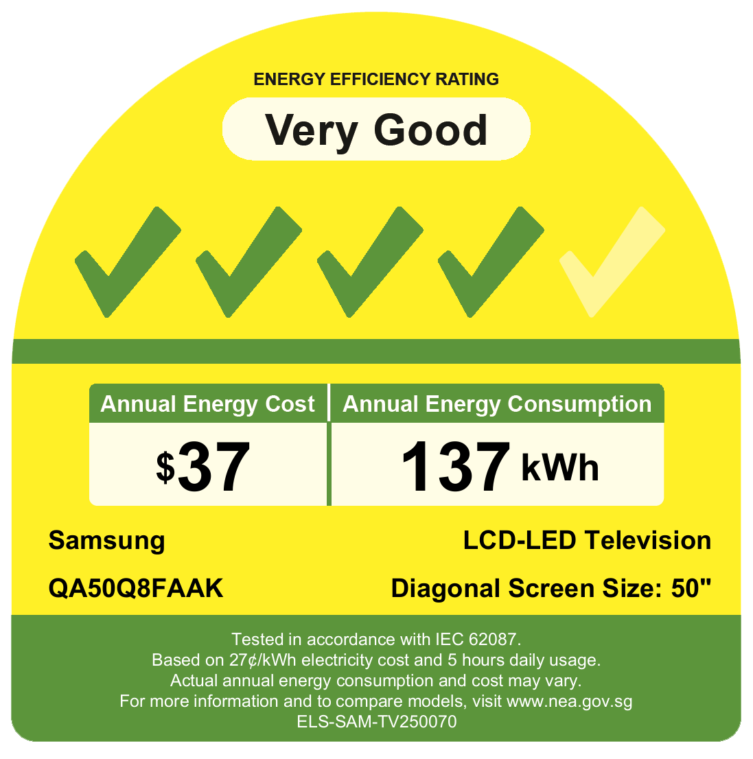 50” QLED Q8F 4K Samsung Vision AI Smart TV Black