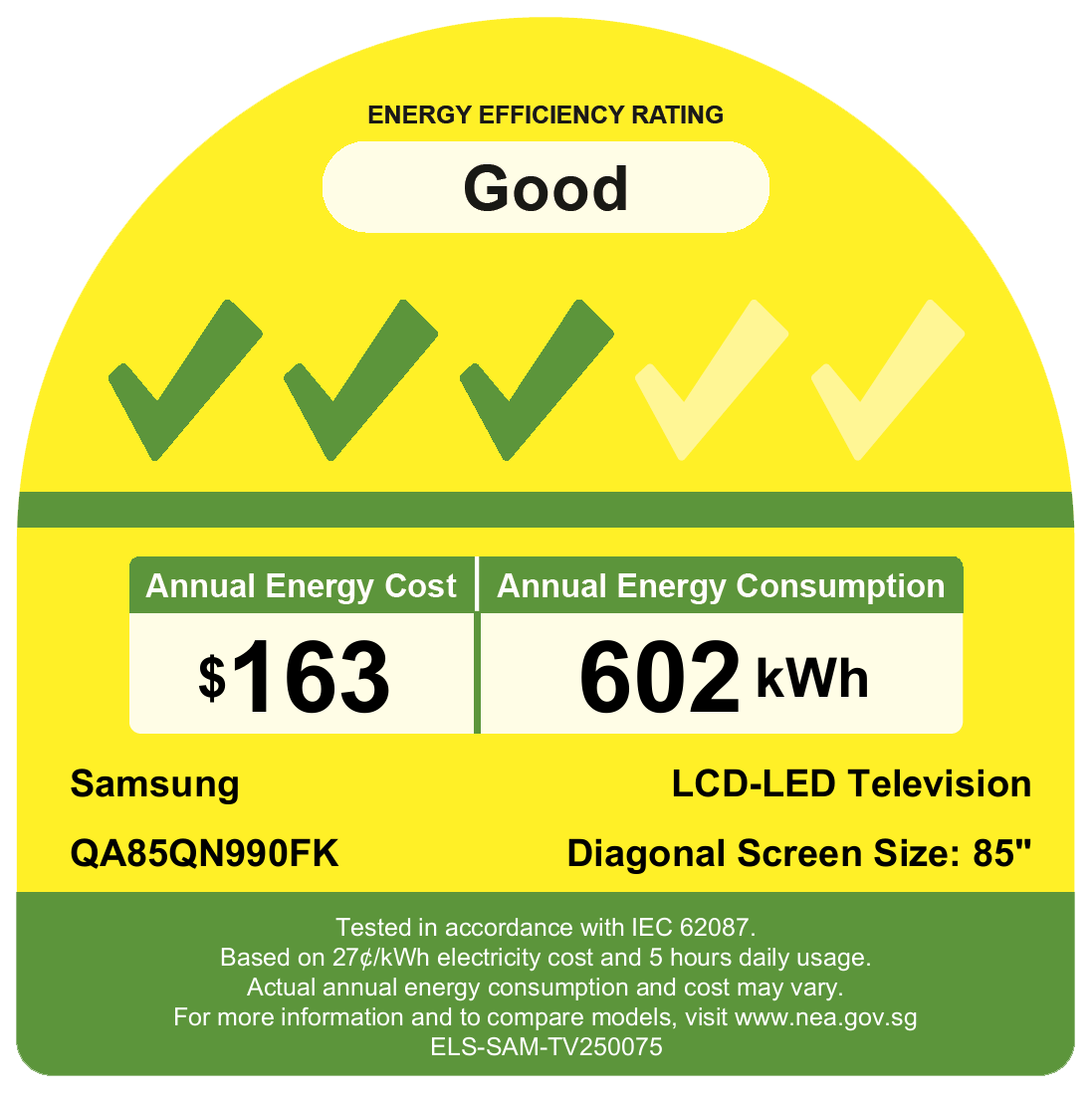 85" Neo QLED QN990F 8K Samsung Vision AI Smart TV Graphite
