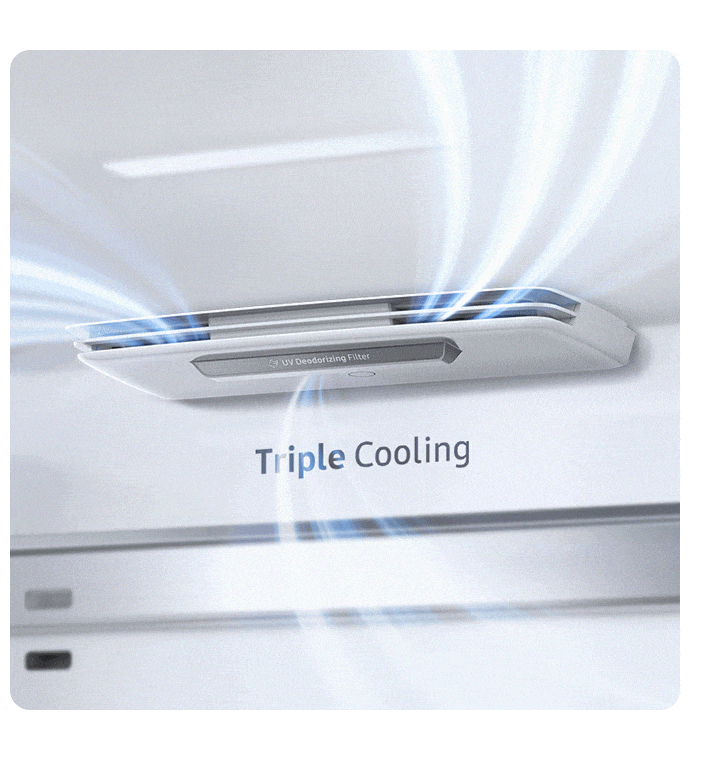 A built-in deodorizing filter uses UV light to continuously remove odors and keep the inside air fresh and purified.
