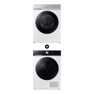 Series 8 Bespoke AI Washing Machine 11kg and Series 7 AI Energy Tumble Dryer 9kg White White